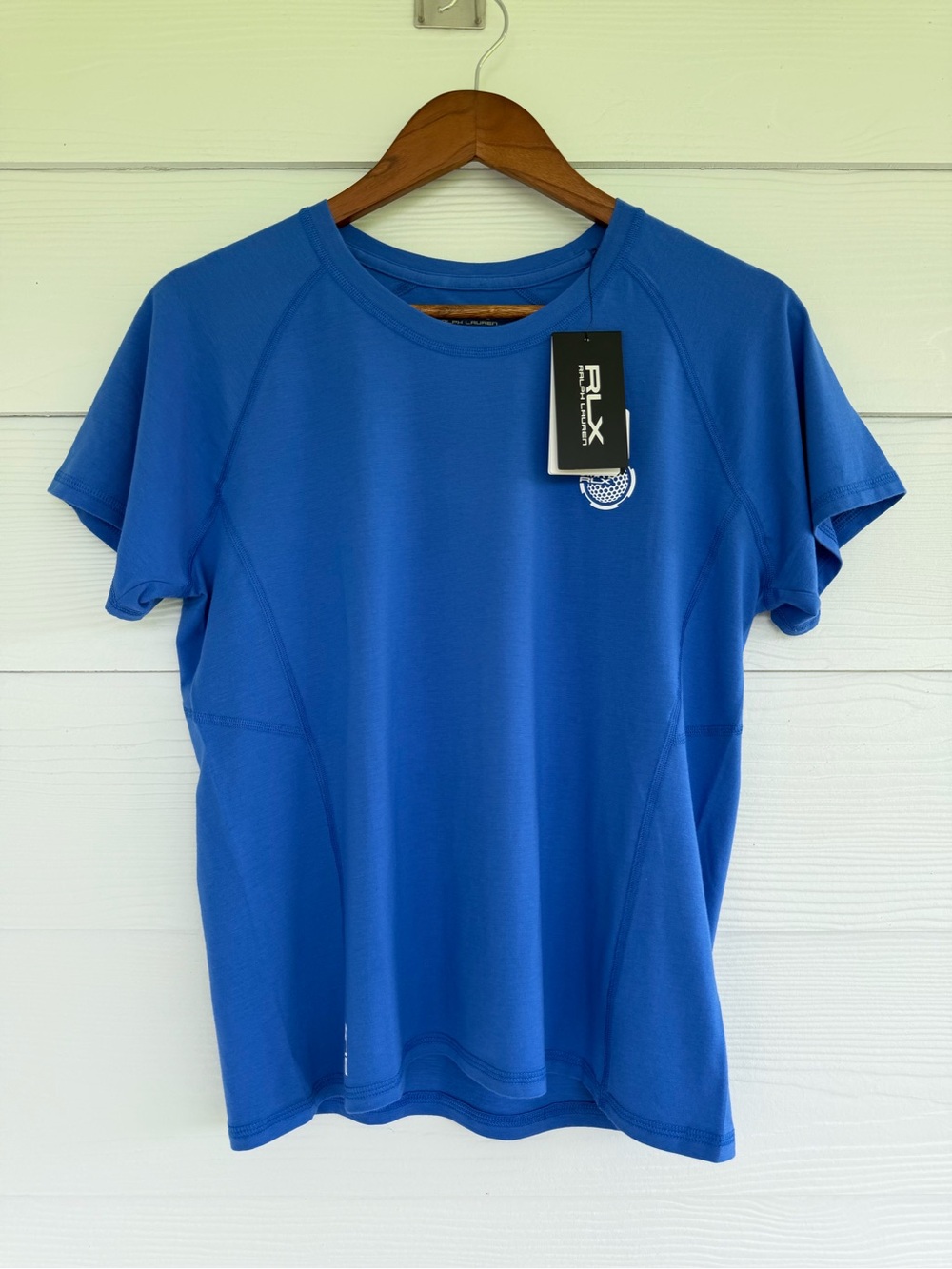 RLX Ralph Lauren Women’s Blue Golf Performance Shirt Size L NWT Stretch